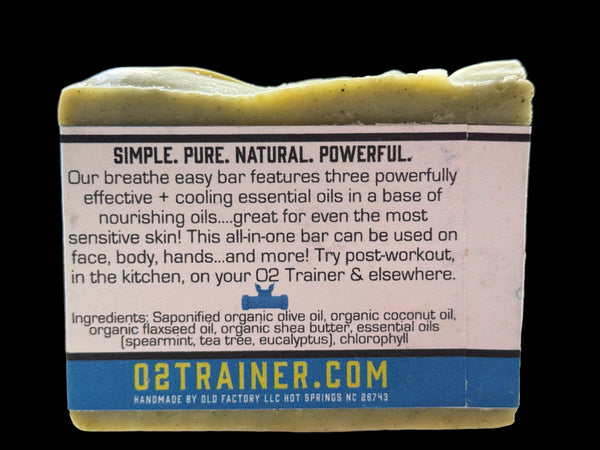 Back of the Breath Easy Bar Natural Soap.